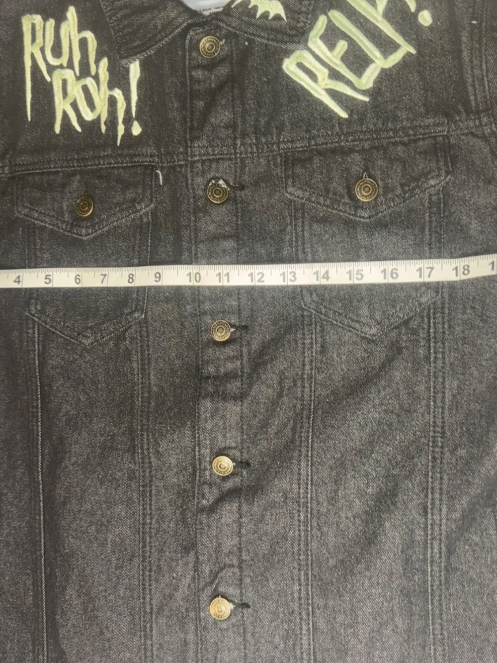 Cakeworthy Scooby-Doo Glow Denim Jacket featuring black corduroy material - Picture 3 of 16